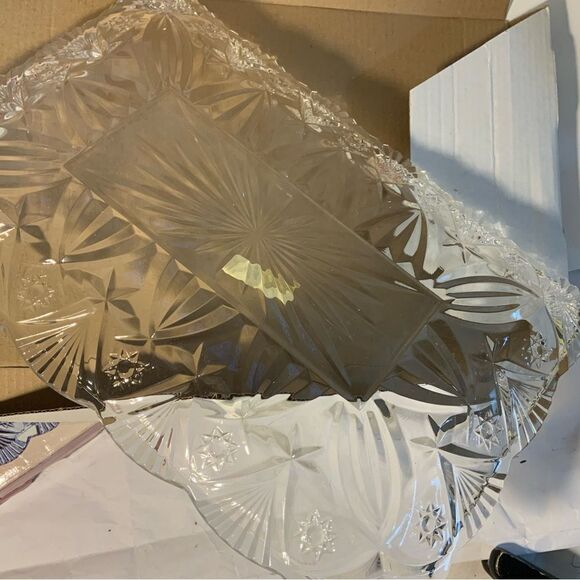 New Vincennes Cristal d’Arques glass rectangular  Tray Made France 7.25”x11” B6 - Picture 2 of 6